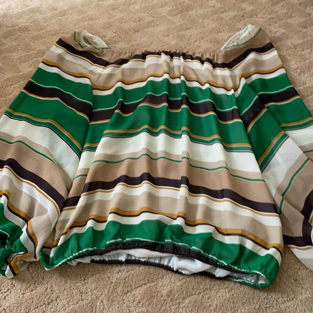 Off the shoulder striped top
